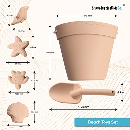 XL Summer Beach Set by BraveJusticeKidsCo. – Toddler Sandbox Toys with Bag & Accessories