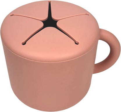 BraveJusticeKidsCo. | SiliSnacker™ Snack Cup | Silicone Snack Container | Toddler and Baby Snack Catcher