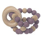 BraveJusticeKidsCo. Silicone Baby Sensory Wood Teether Ball