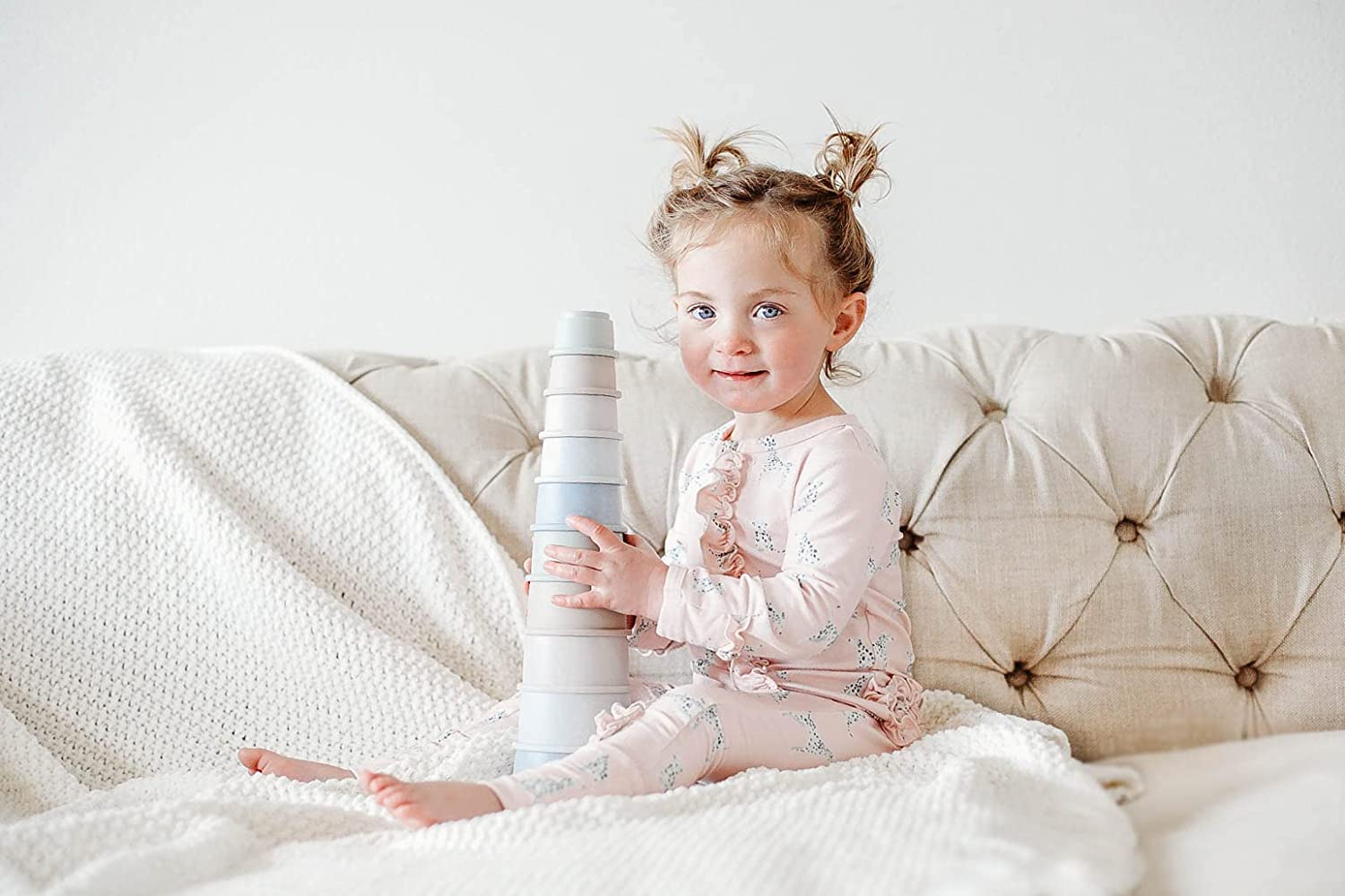 BraveJusticeKidsCo. Silicone Educational Stacking Cups (10 Pieces) | Baby Sorting and Counting | Bath Toys | Shapes, Numbers, & Colors