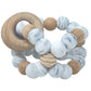 BraveJusticeKidsCo. Silicone Baby Sensory Wood Teether Ball