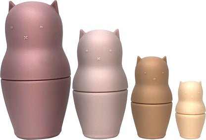 BraveJusticeKidsCo. Hide N Seek Toddler (3+) Silicone Stacking Nesting Dolls Toy: Kozy Kittens
