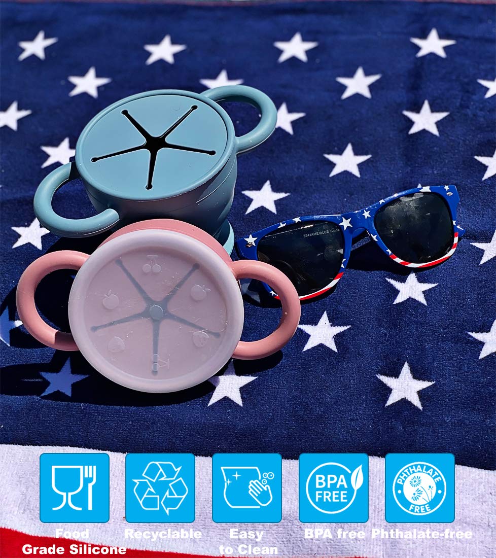 BraveJusticeKidsCo. | Snack Attack and Snack Attack II Universal Replacement Lid | 2 pack | Collapsible Snack Cup