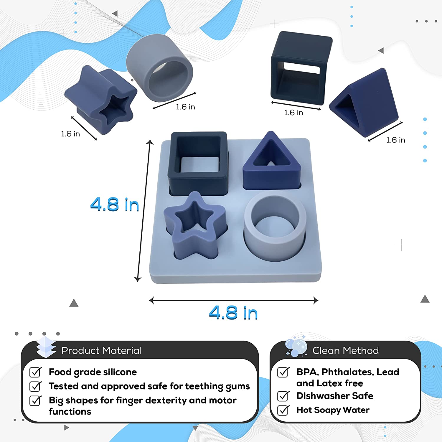 Early Education Silicone Baby Puzzle | Stacking Building Blocks Toddler Toys